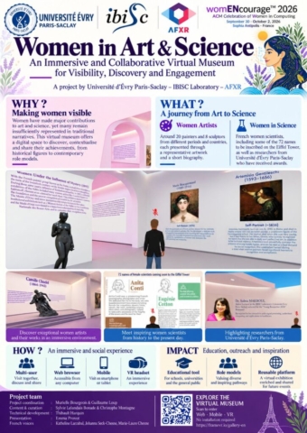 IBISC et l'AFXR présentent le musée virtuel « Women in Art & Science » à womENcourage 2026, du 30 septembre au 2 octobre 2026 à Sophia Antipolis (see English version above) IBISC et l'AFXR présentent le musée virtuel « Women in Art & Science » à womENcourage 2026, du 30 septembre au 2 octobre 2026 à Sophia Antipolis (see English version above)