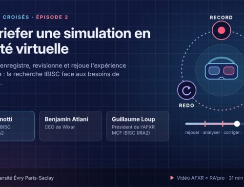 Kelly Minotti, docteure IBISC, présente ses travaux sur le débriefing des simulations en réalité virtuelle dans l’épisode 2 de « Regards Croisés » de l’AFXR, aux côtés de Benjamin Atlani (Wixar)